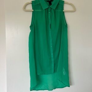 Sleeveless Green Blouse